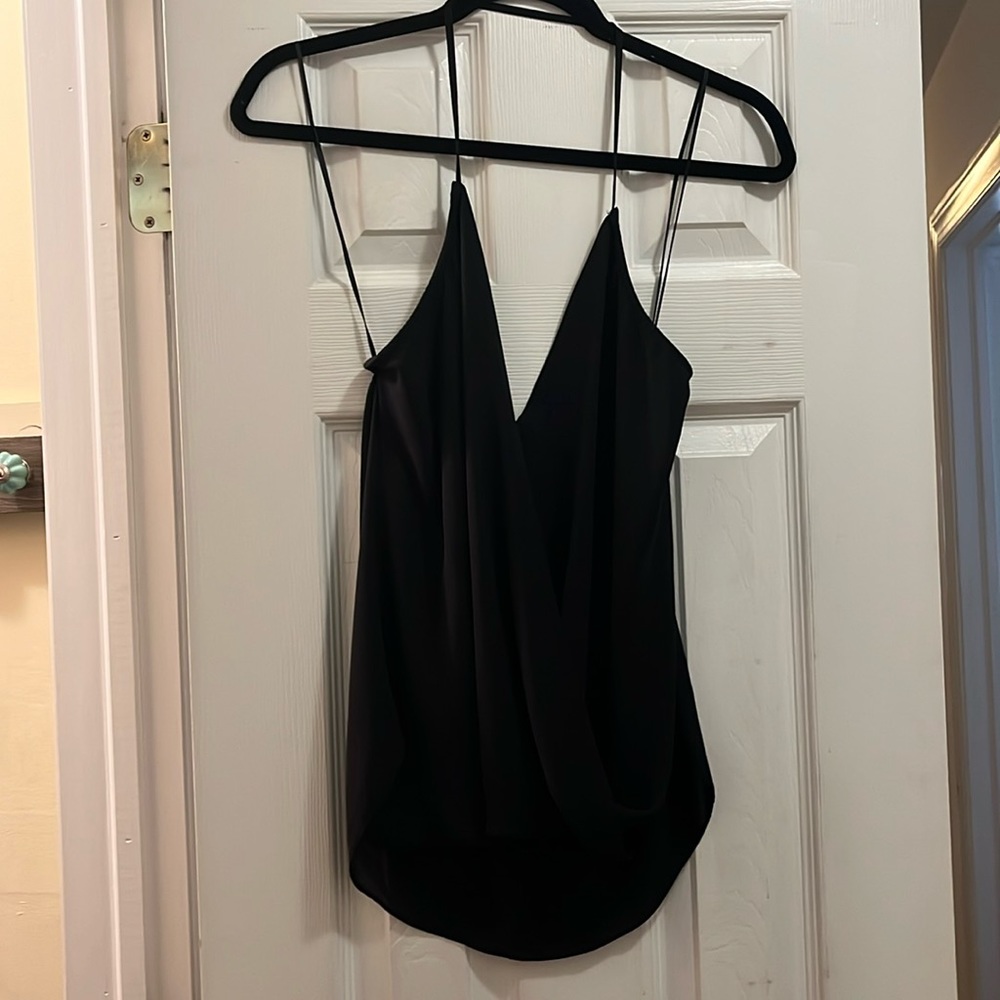 Black Silk Halter Top